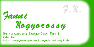 fanni mogyorossy business card