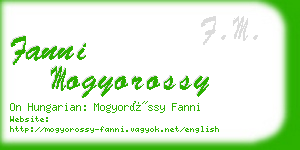 fanni mogyorossy business card